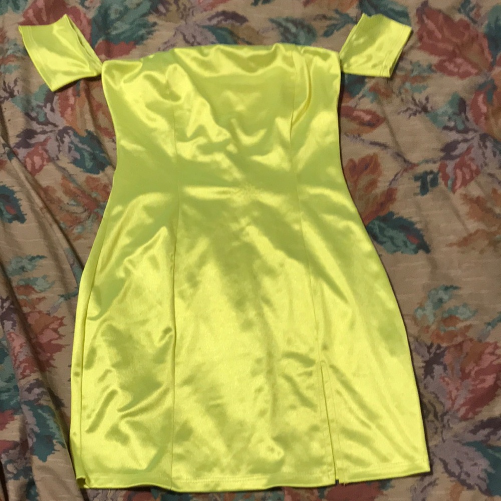 Neon green short dress